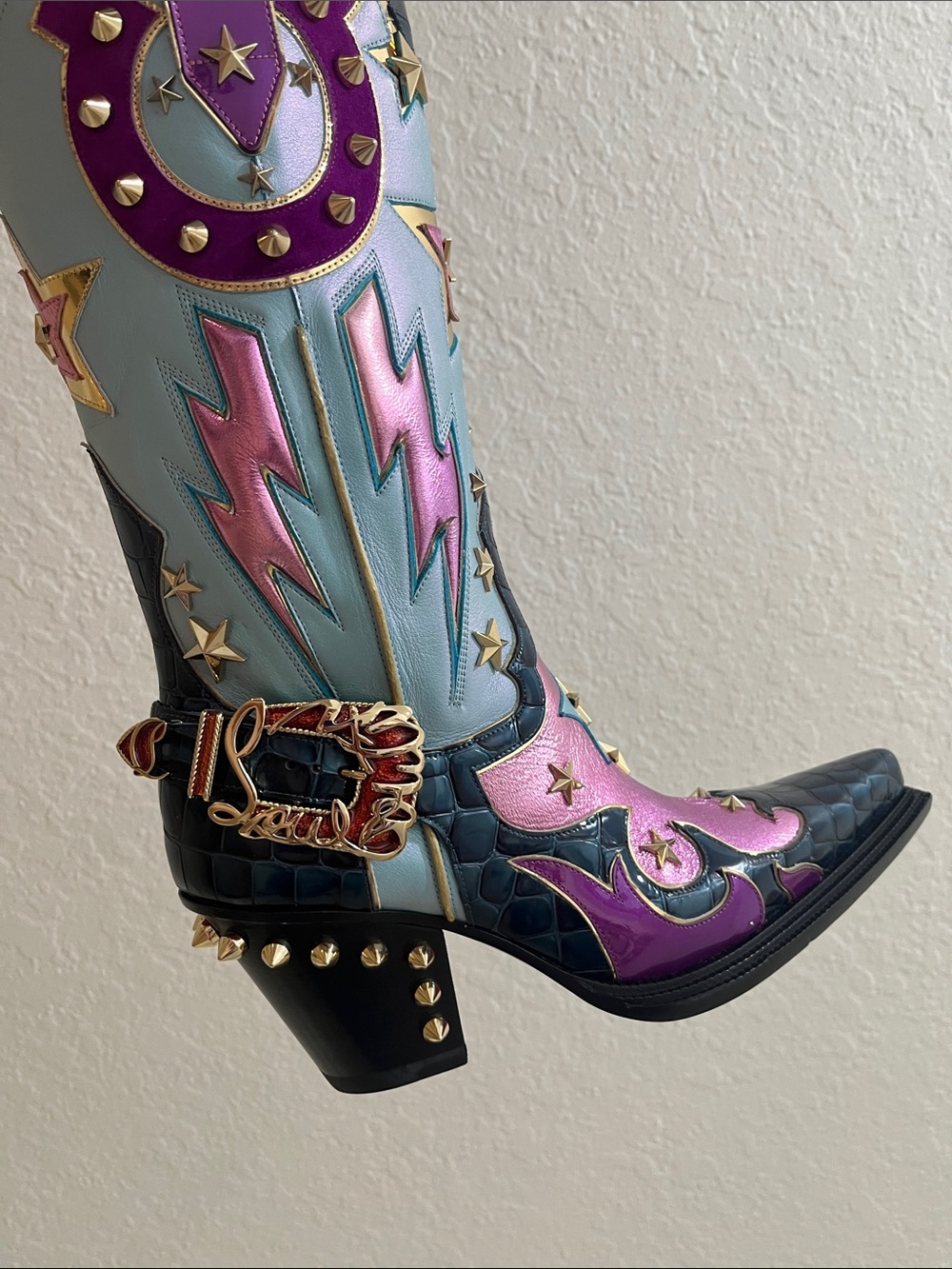 CHRISTIAN LOUBOUTIN KENNYWOOD ALTA WESTERN COWBOY BOOTS WOMEN SZ 7 NEW MEN SZ 36 - Picture 4 of 17